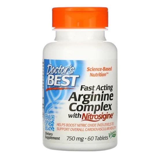 Doctor's Best Fast Acting Arginine Complex With Nitrosigine 750mg Tablets 60 Tablets