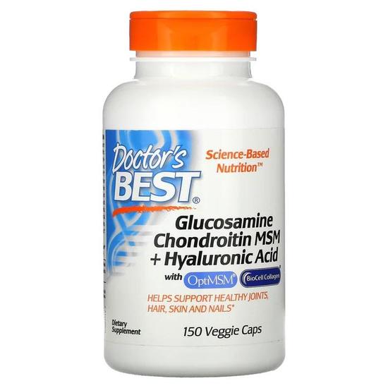Doctor's Best Glucosamine Chondroitin MSM + Hyaluronic Acid Capsules 150 Capsules