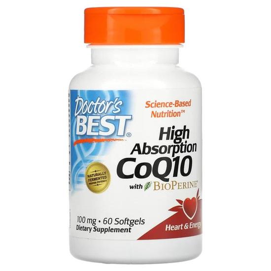 Doctor's Best High Absorption CoQ10 With BioPerine 100mg Softgels 60 Softgels