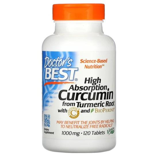 Doctor's Best High Absorption Curcumin From Turmeric Root With C3 Complex & BioPerine 1000mg Tablets 120 Tablets