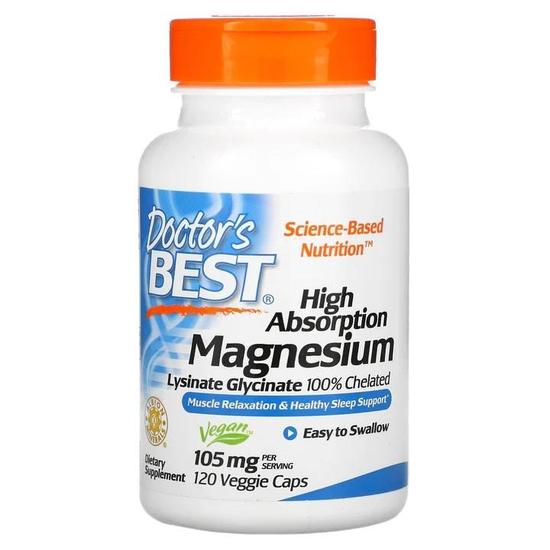 Doctor's Best High Absorption Magnesium 105mg Vegicaps 120 Vegicaps