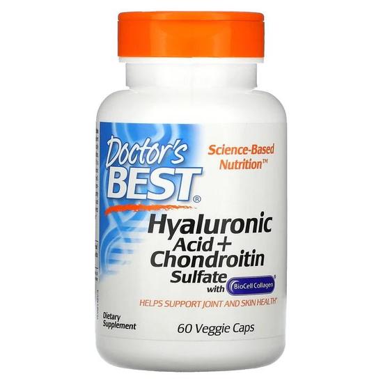 Doctor's Best Hyaluronic Acid + Chondroitin Sulphate With BioCell Collagen Capsules 60 Capsules