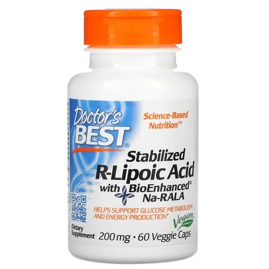 Doctor's Best Stabilised R-Lipoic Acid With BioEnhanced Na-RALA 200mg Vegicaps 60 Vegicaps