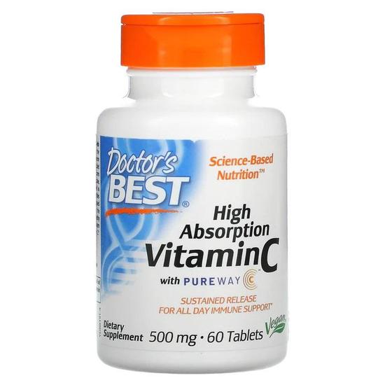 Doctor's Best Sustained Release Vitamin C With PureWay-C 500mg Tablets 60 Tablets