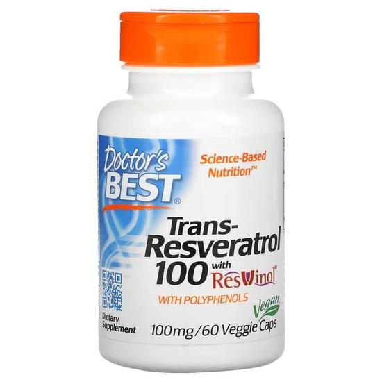 Doctor's Best Trans-Resveratrol With ResVinol-25 100mg Vegicaps 60 Vegicaps