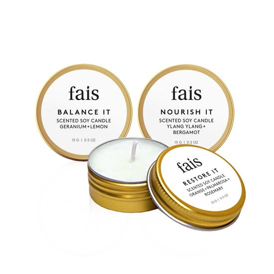 Fais Travel Scented Soy Candles Set