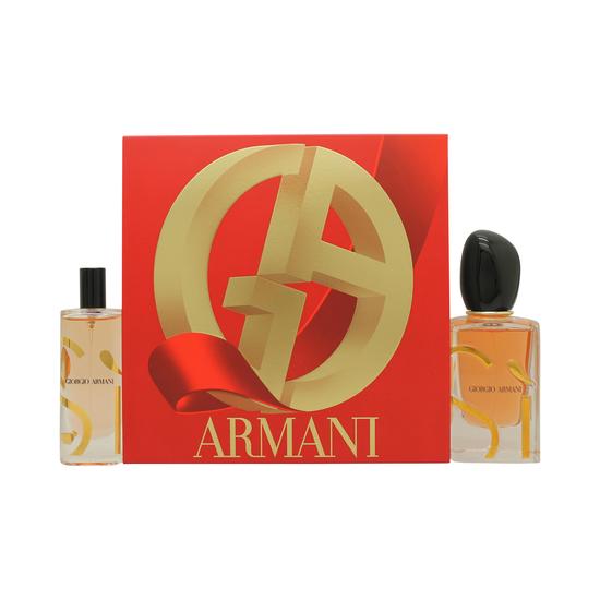 Giorgio Armani Si Eau De Parfum Intense Gift Set 50ml Eau De Parfum + 15ml Eau De Parfum