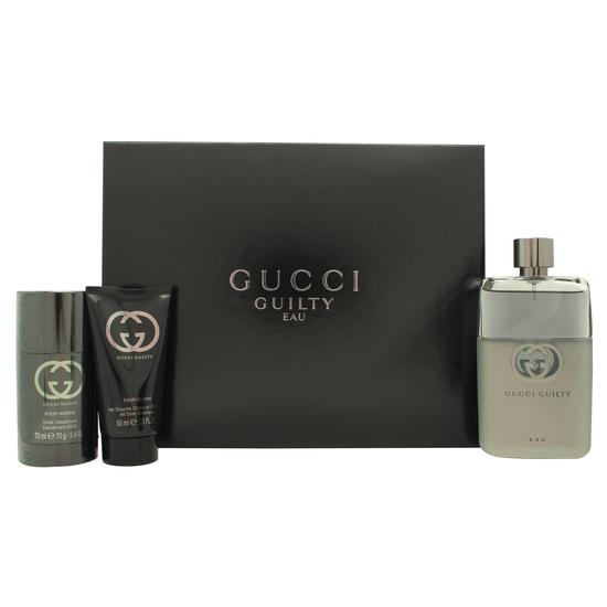 Gucci Guilty Pour Homme Gift Set 90ml Eau De Toilette + 75ml Deodorant Stick + 50ml Shower Gel
