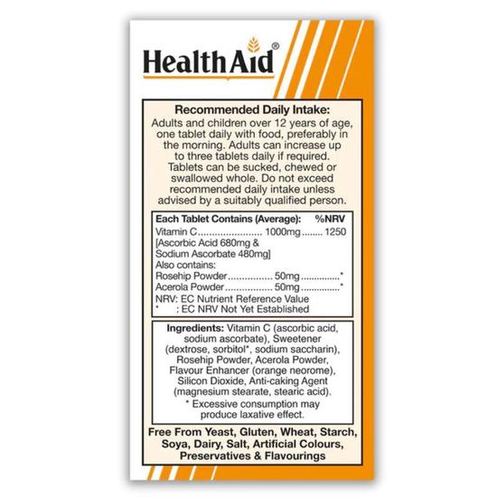 Health Aid Vitamin C 1000mg Chewable Tablets 30 Tablets