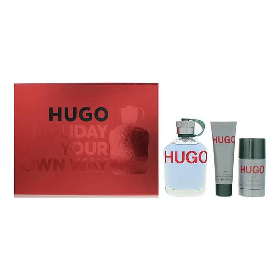 Hugo Boss Hugo Man 3 Piece Eau De Toilette Gift Set 125ml