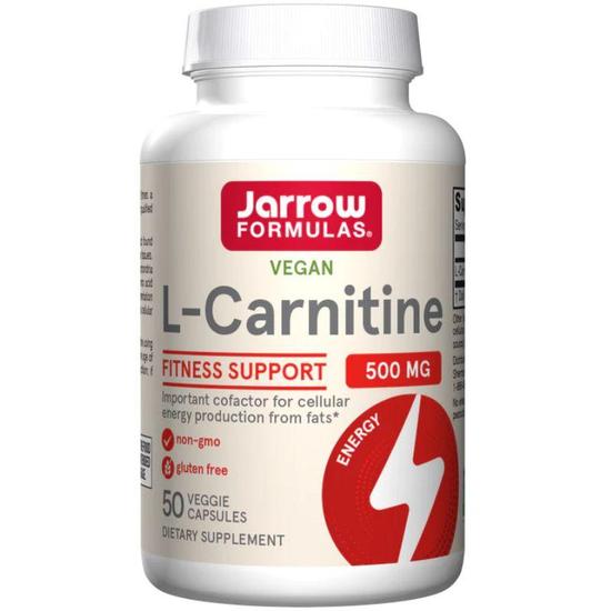 Jarrow Formulas L-Carnitine 500mg Capsules 50 Capsules