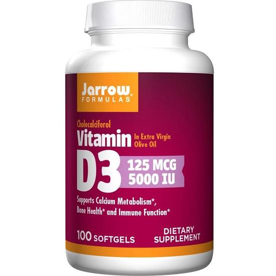 Jarrow Formulas Vitamin D3 5000 IU Softgels 100 Softgels