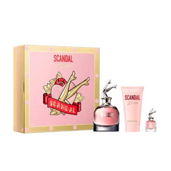 Jean Paul Gaultier Scandal Eau De Parfum Women's Perfume Gift Set Spray 80ml With Body Lotion & 6ml Eau De Parfum