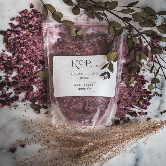 KoR Skin Care Coconut & Rose Bath Salts 200g