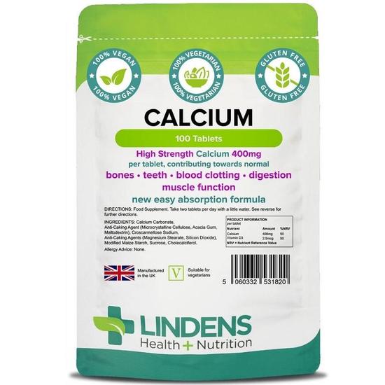 Lindens Calcium 400mg Tablets 100 Tablets