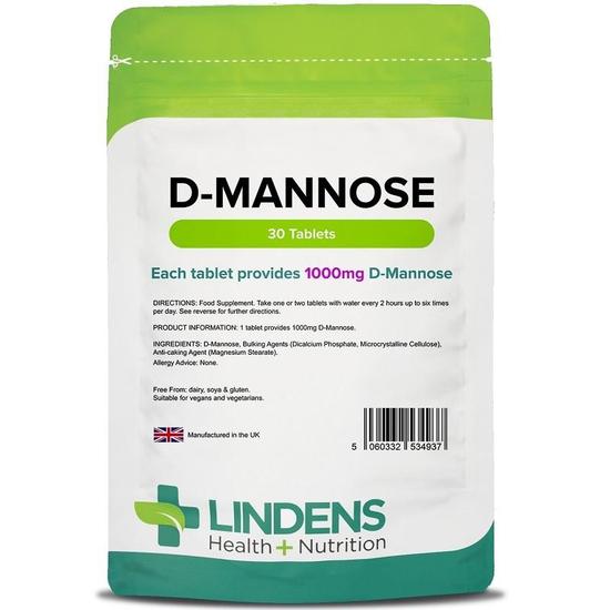 Lindens D-Mannose 1000mg Tablets 30 Tablets
