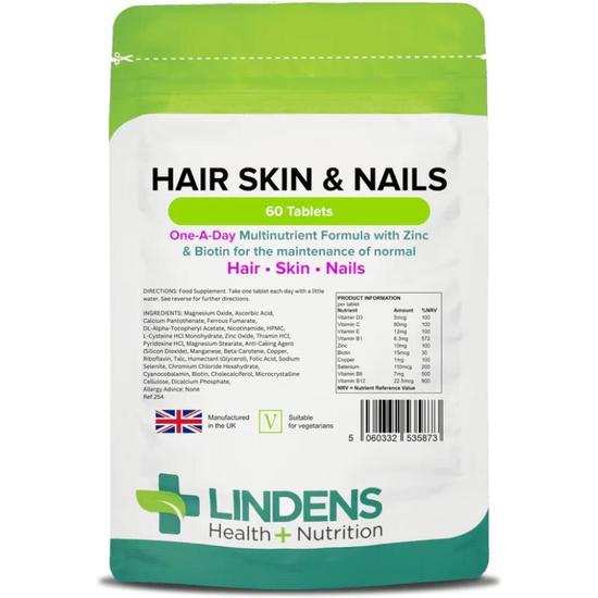 Lindens Hair Skin & Nails Tablets 60 Tablets