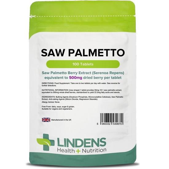Lindens Saw Palmetto 500mg Tablets 100 Tablets