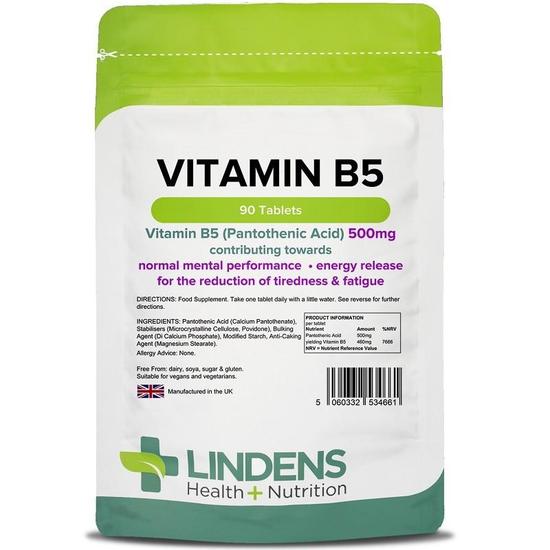 Lindens Vitamin B5 500mg Tablets 90 Tablets