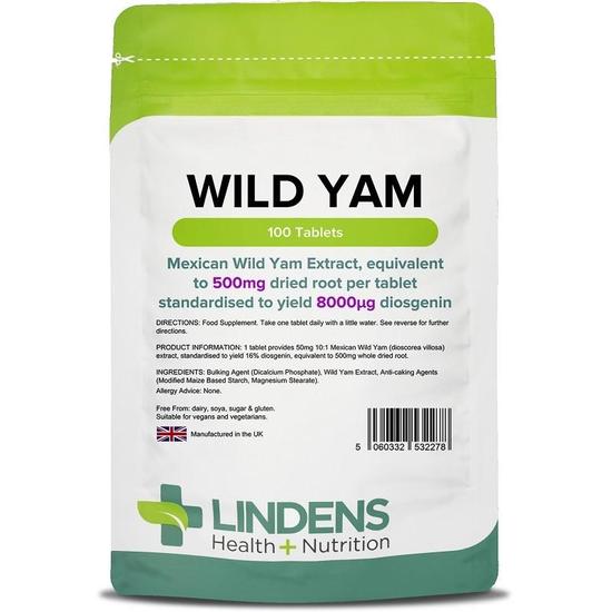 Lindens Wild Yam 500mg Tablets 100 Tablets