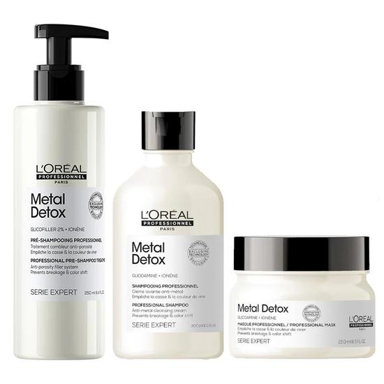 L'Oréal Professionnel Metal Detox Pre-Shampoo, Shampoo & Mask Bundle
