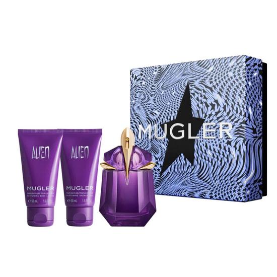 Mugler Alien Eau De Parfum Women's Gift Set Spray 30ml With 50ml Shower Gel + 50ml Body Lotion
