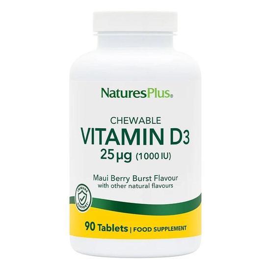 Nature's Plus Natures Plus Vitamin D3 1000iu Chewable Tablets 90 Tablets