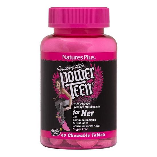 Nature's Plus Power Teen For Her Chewable Tablets 60 Tablets