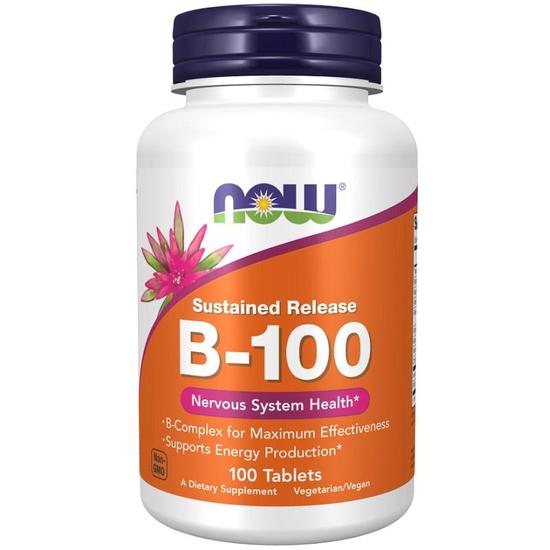 NOW Foods Vitamin B-100 Sustained Release Tablets 100 Tablets