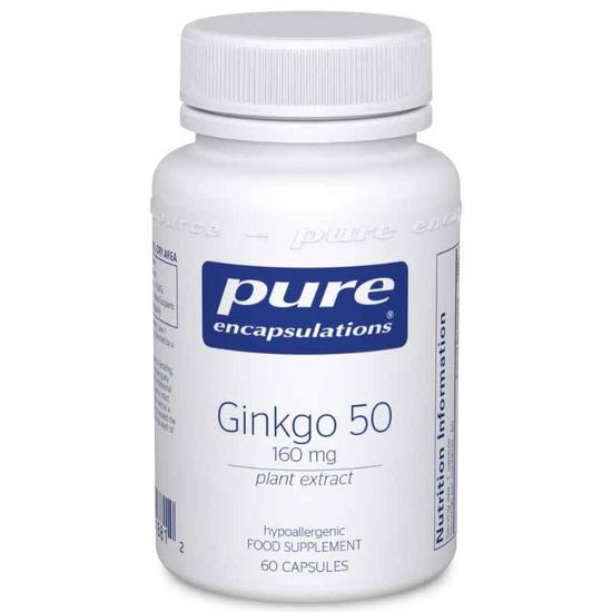 Pure Encapsulations Ginkgo 50 160mg Capsules 60 Capsules
