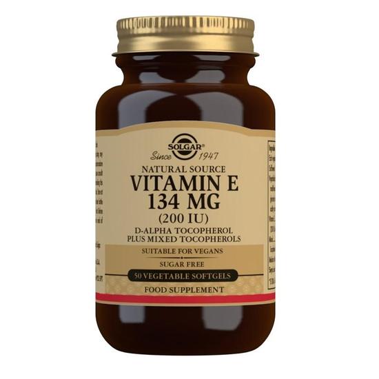 Solgar Vitamin E 134mg 200iu Vegetarian Softgels 50 Softgels