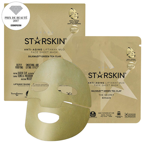 STARSKIN SILKMUD Green Tea Clay Anti-ageing Liftaway Mud Face Sheet Mask
