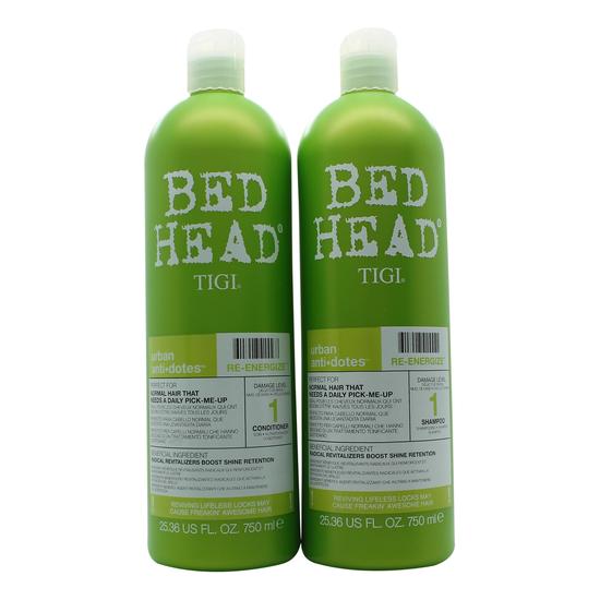TIGI Duo Pack Bed Head Urban Antidotes Re-Energise 750ml Shampoo + 750ml Conditioner