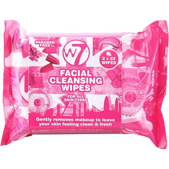 W7 Facial Cleansing Wipes 2 x 25 Wipes