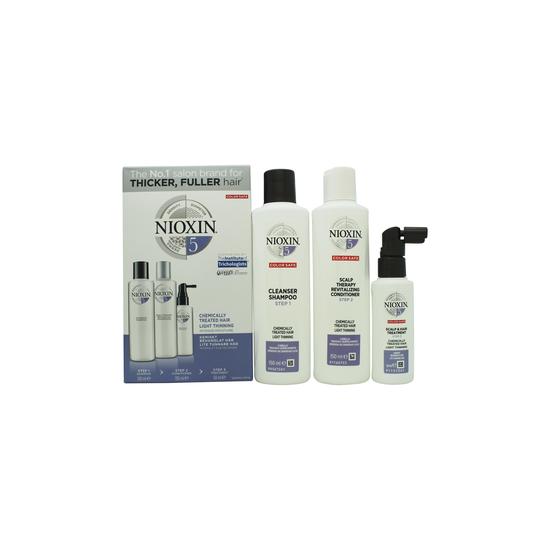 Wella Nioxin 3 Part System No.5 Gift Set Chemically Treated Hair With Light Thinning 3 Pieces