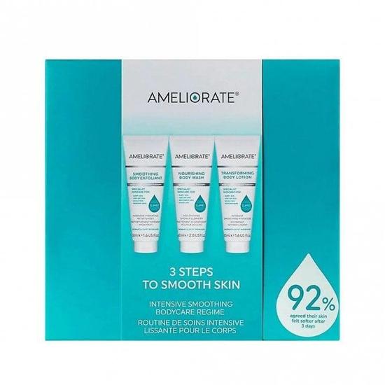 AMELIORATE Smooth Skin Science 3 Steps To Smooth Skin Body Pack Exfoliant, Body Wash, Body Lotion