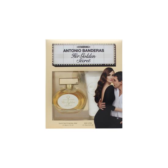 Antonio Banderas Her Golden Secret Gift Set 80ml Eau De Toilette + 150ml Deodorant Spray