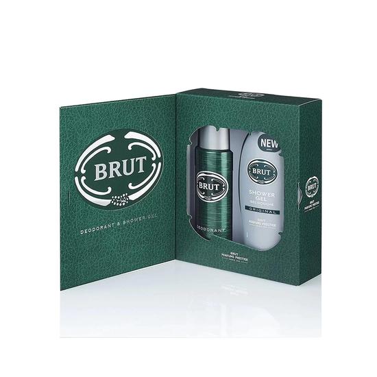 Brut Gift Set 200ml Deodorant Spray + 150g Soap On A Rope