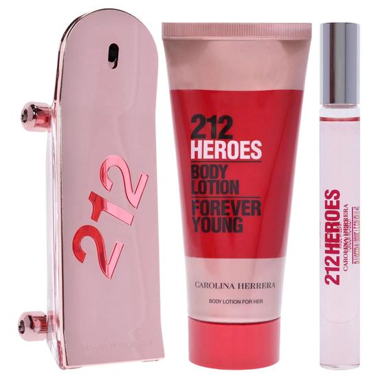 Carolina Herrera 212 Heroes Gift Set Eau De Parfum 80ml + Body Lotion 100ml + R/Ball 10ml