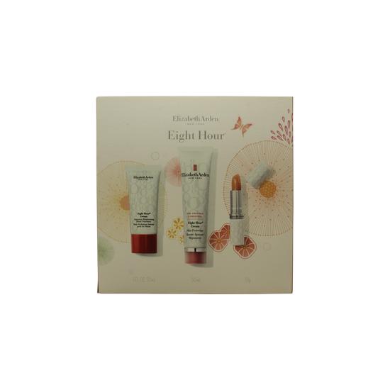 Elizabeth Arden Eight Hour Cream Gift Set 50ml Skin Protectant + 30ml Hand Treatment + 3.7g Lip Cream Protectant Stick SPF 15