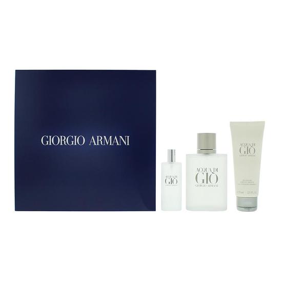 Giorgio Armani Acqua Di Gio Eau De Toilette 100ml + 15ml + Shower Gel Gift Set 100ml