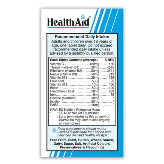 Health Aid Vegan Vitamin B50 Complex Tablets 30 Tablets