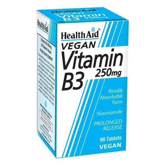 Health Aid Vitamin B3 250mg Prolonged Release Tablets 90 Tablets