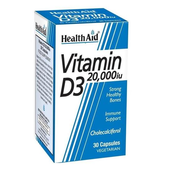 Health Aid Vitamin D3 20, 000iu Capsules 30 Capsules