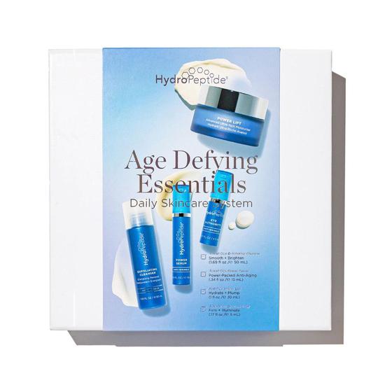 HydroPeptide Age Defying Essentials Kit Exfoliating Cleanser + Power Serum + Eye Authority + Power Lift
