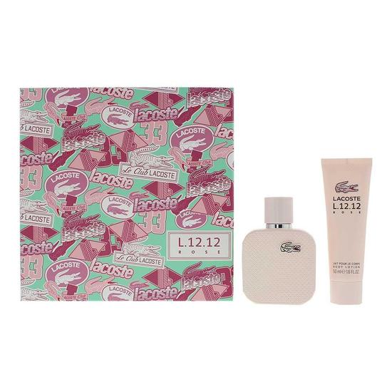 Lacoste Eau De Lacoste L.12.12 Rose Eau De Parfum + Body Lotion Gift Set 50ml
