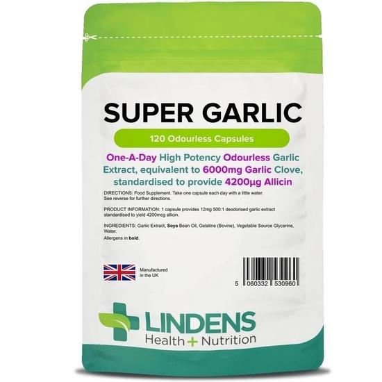 Lindens Super Garlic 6000mg Capsules 120 Capsules