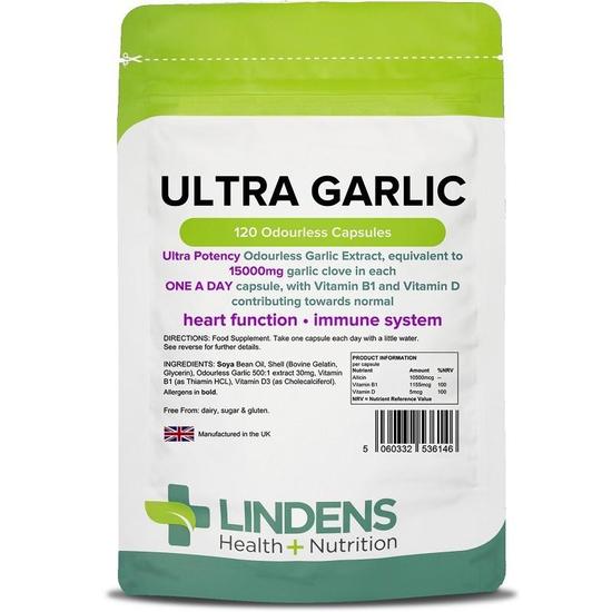 Lindens Ultra Garlic Capsules 120 Capsules