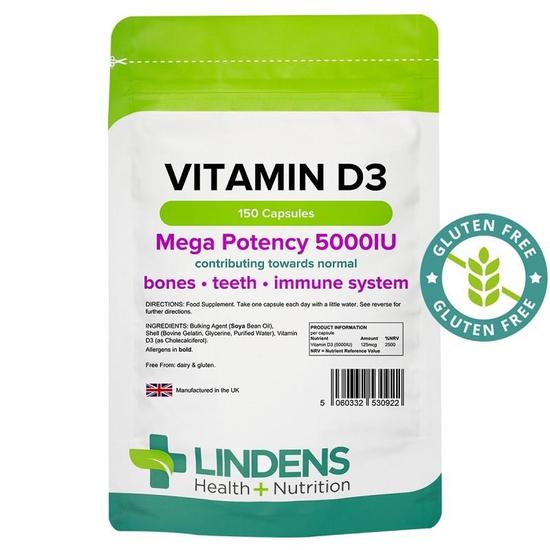 Lindens Vitamin D3 5000iu Capsules 150 Capsules