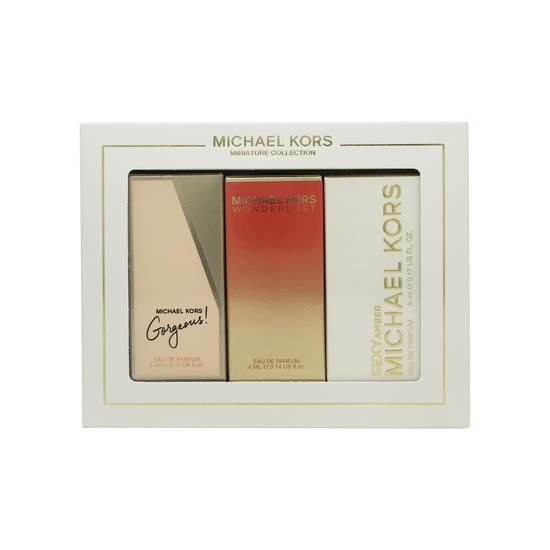 Michael Kors Miniatures Gift Set 5ml Gorgeous Eau De Parfum + 5ml Sexy Amber Eau De Parfum + 4ml Wonderlust Eau De Parfum